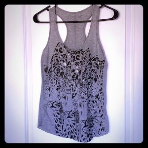 Gray racer back tank top